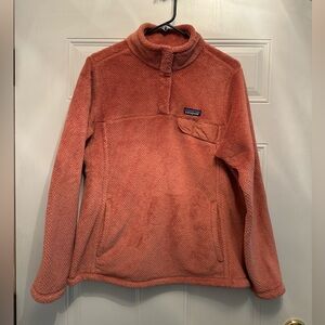 Patagonia Womens Polartec Quarter Snap Fleece Jacket Orange Size L